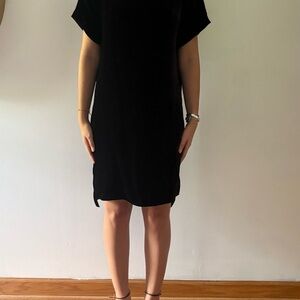 Eileen Fisher chic pullover velvet Black Mini Dress